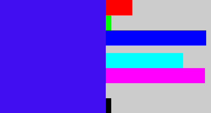Hex color #400ef1 - blue/purple