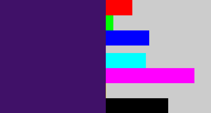 Hex color #401168 - royal purple