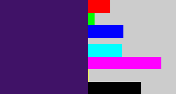 Hex color #401267 - royal purple