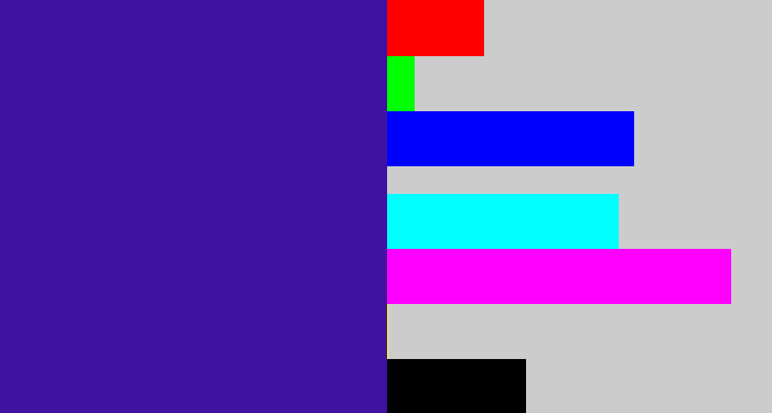 Hex color #4012a2 - indigo blue