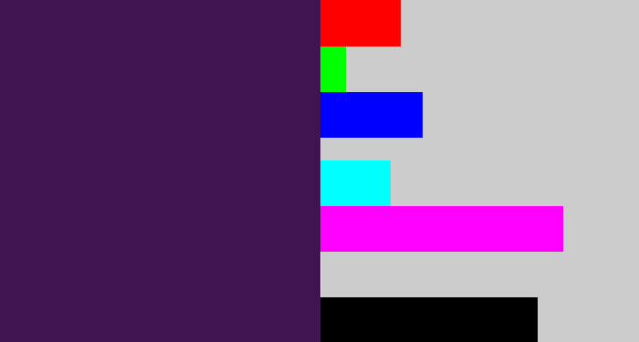 Hex color #401452 - deep violet