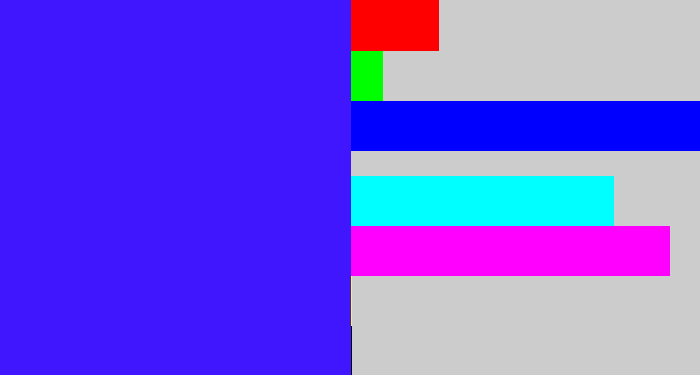 Hex color #4016fe - light royal blue