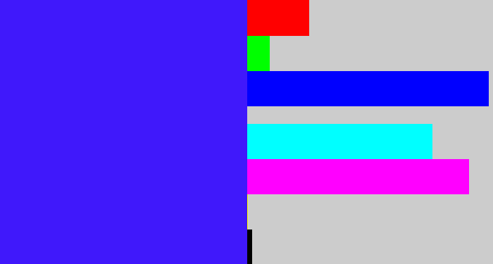Hex color #4018fb - light royal blue