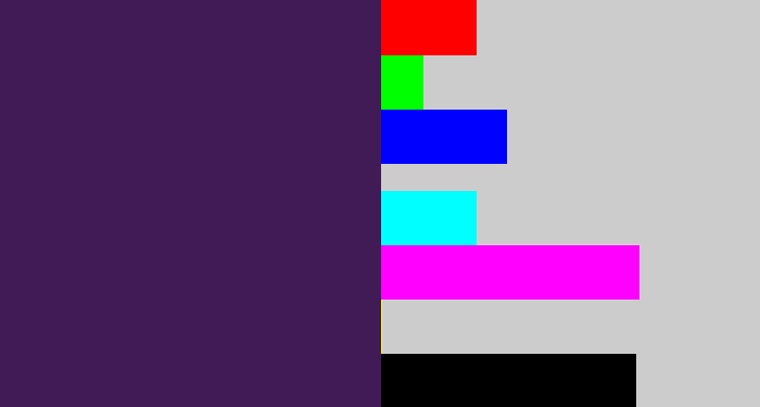 Hex color #401b55 - deep violet