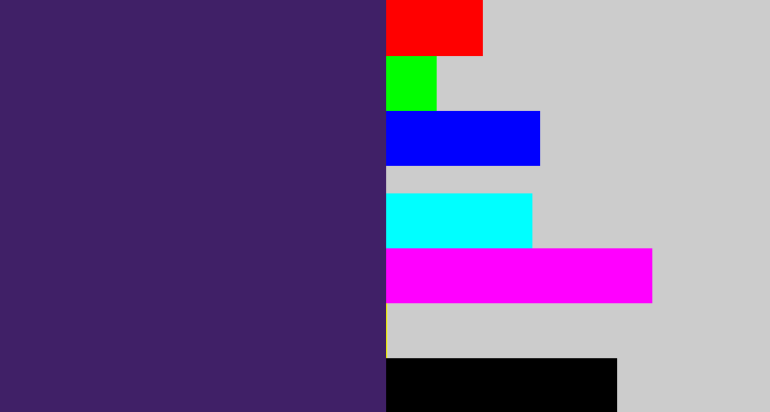 Hex color #402067 - royal purple
