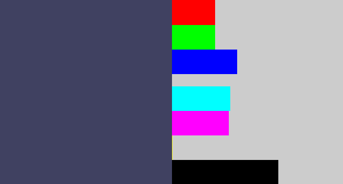 Hex color #404161 - dark grey blue