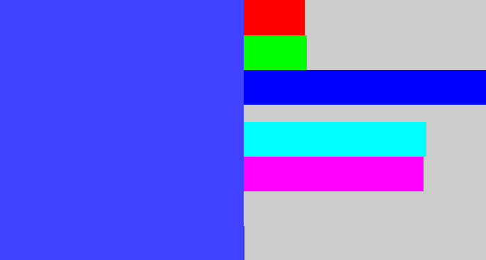 Hex color #4042ff - light royal blue
