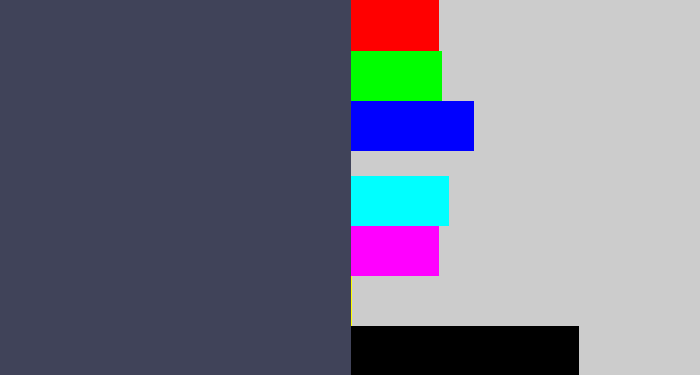 Hex color #404359 - dark grey blue