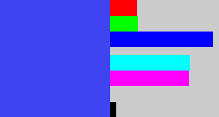 Hex color #4043f0 - light royal blue