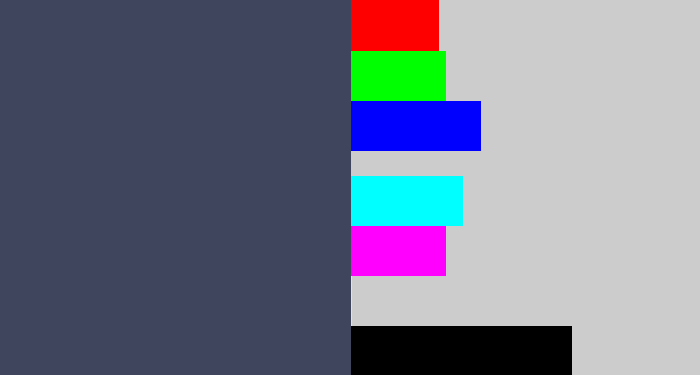 Hex color #40455e - dark grey blue