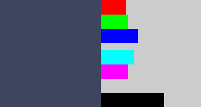 Hex color #40455f - dark grey blue