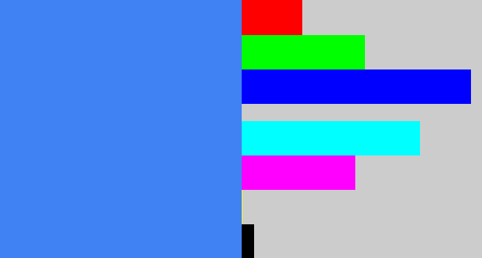Hex color #4081f3 - dodger blue