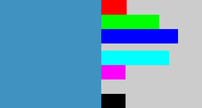 Hex color #4092c1 - cool blue