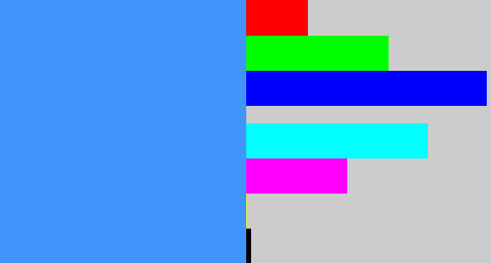 Hex color #4094fa - dodger blue