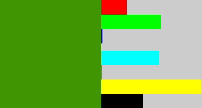 Hex color #409602 - grassy green