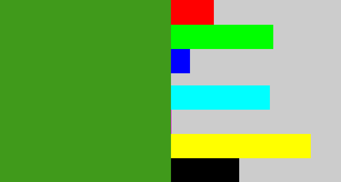 Hex color #409a1b - grass green