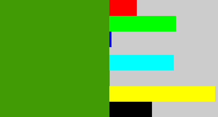 Hex color #409b04 - grassy green