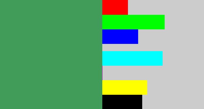 Hex color #409c58 - greenish