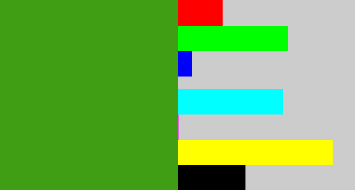 Hex color #409e14 - grass green