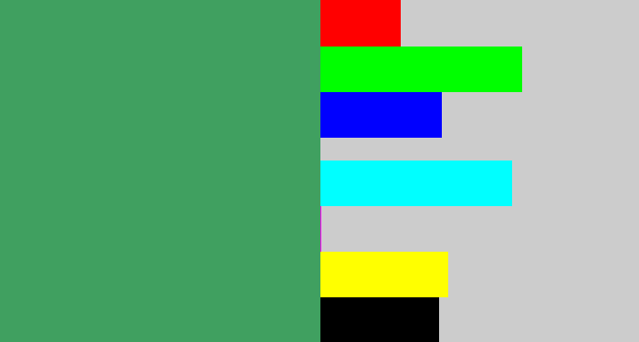 Hex color #40a060 - greenish