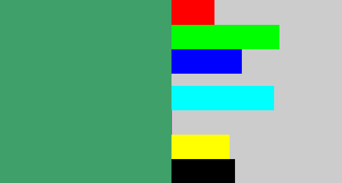 Hex color #40a069 - greenish
