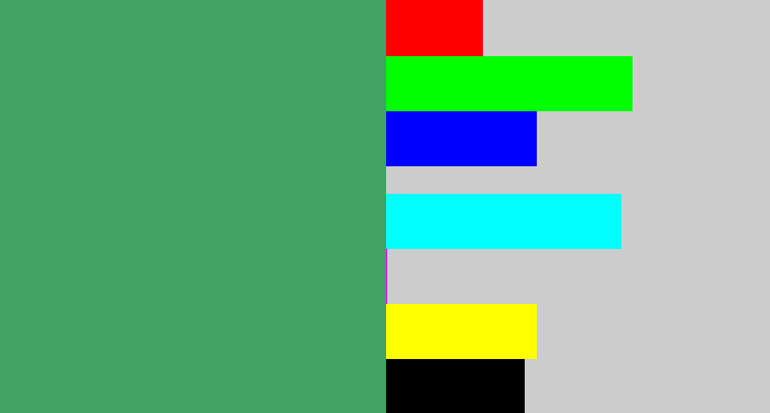 Hex color #40a364 - greenish