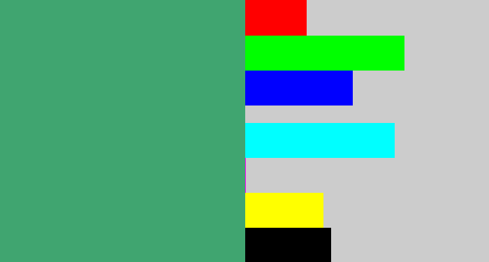 Hex color #40a570 - greenish