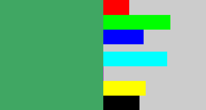 Hex color #40a763 - greenish