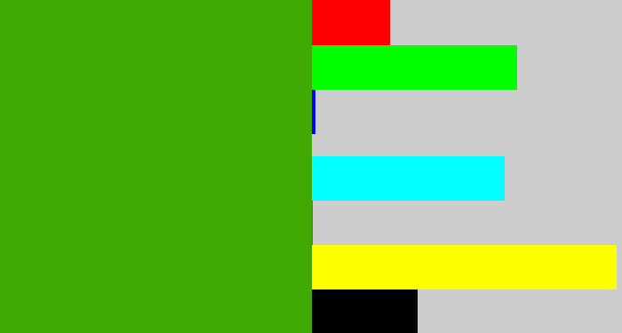 Hex color #40a903 - grassy green