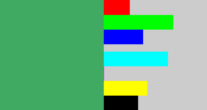 Hex color #40aa62 - greenish