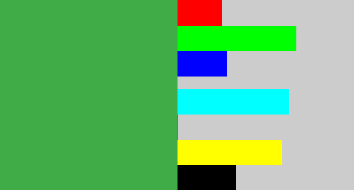 Hex color #40ac47 - medium green