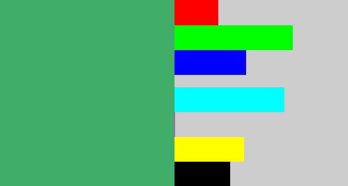 Hex color #40ae69 - greenish