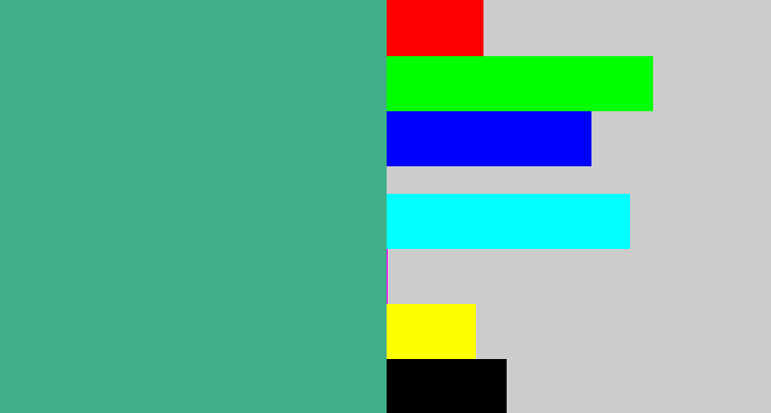 Hex color #40af87 - greeny blue