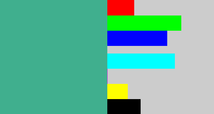 Hex color #40af8e - greeny blue