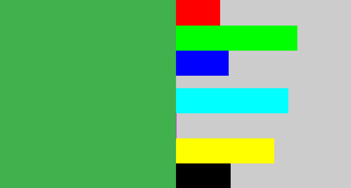 Hex color #40b14d - medium green