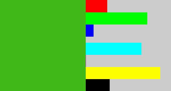 Hex color #40b818 - lawn green