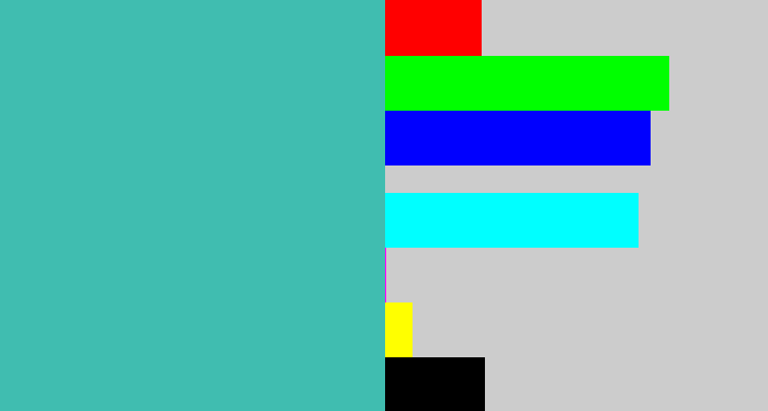 Hex color #40bdb0 - greeny blue