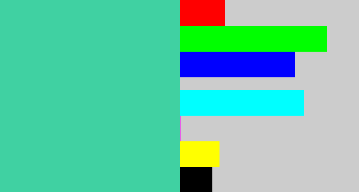 Hex color #40d1a2 - greeny blue