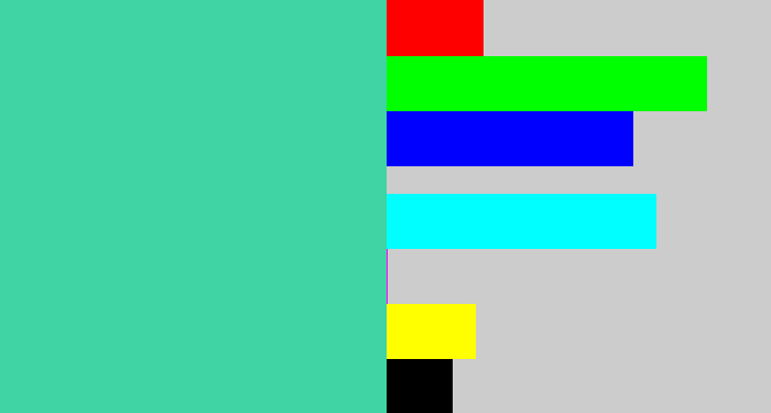 Hex color #40d3a3 - greeny blue