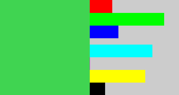Hex color #40d451 - cool green