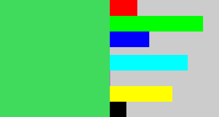 Hex color #40da5d - lightish green