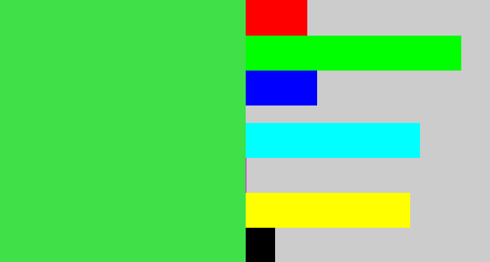 Hex color #40e049 - light neon green