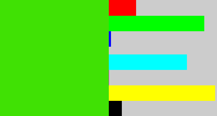Hex color #40e104 - vivid green