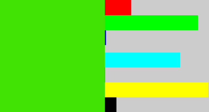 Hex color #40e303 - vivid green