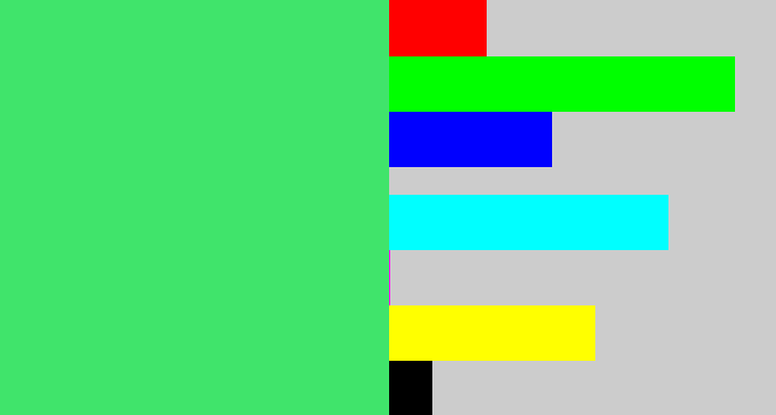 Hex color #40e46b - weird green