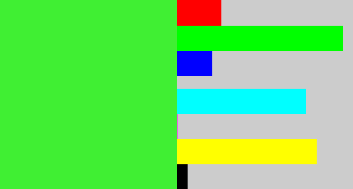 Hex color #40ef33 - radioactive green