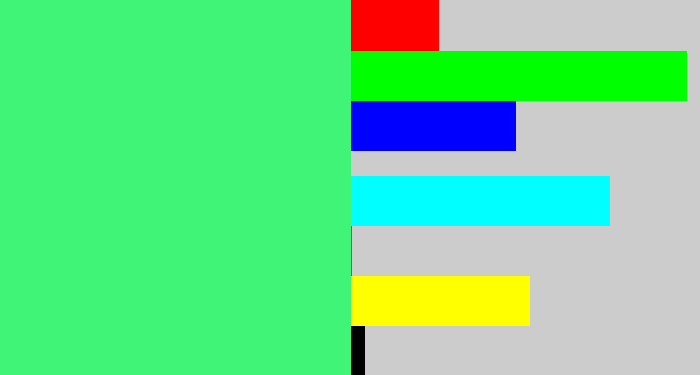 Hex color #40f478 - weird green