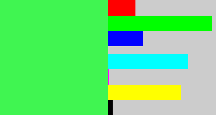 Hex color #40f551 - light neon green