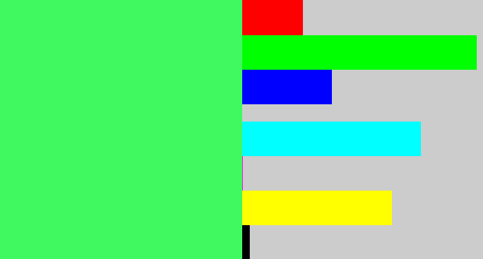 Hex color #40f85f - light neon green