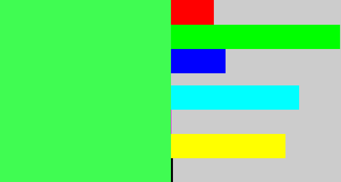 Hex color #40fc52 - light neon green